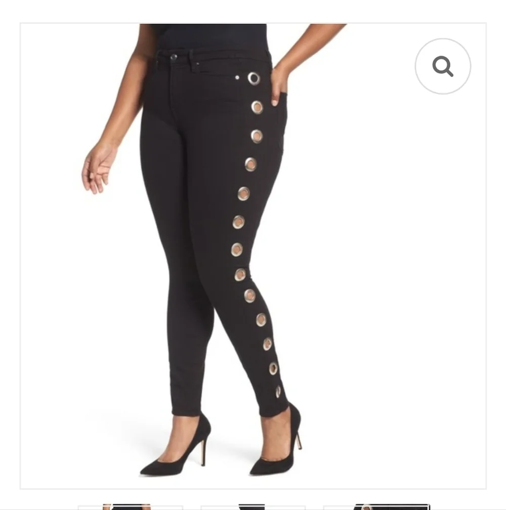 Good American Good Waist Grommet Skinny Jeans 18 - Picture 2 of 5